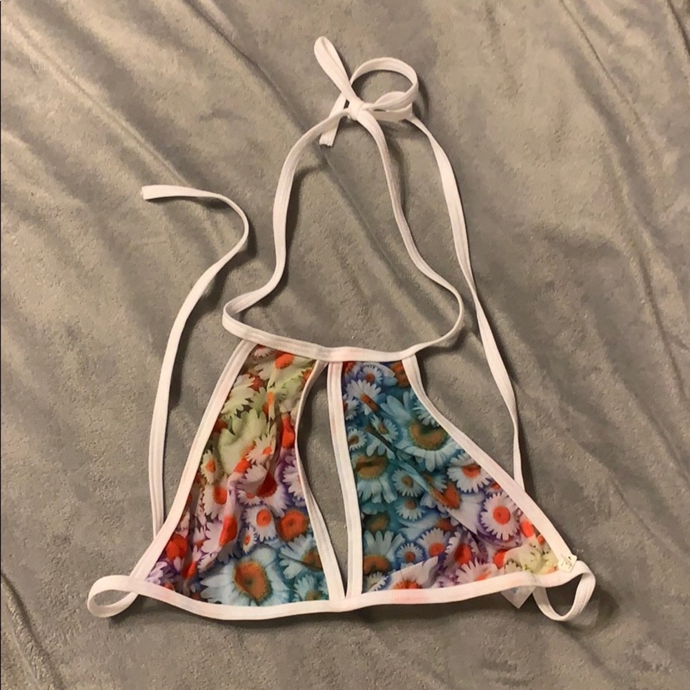 Iheartraves Rainbow Daisy Mesh Top